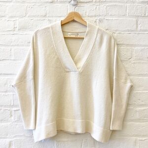 Anthropologie || Tianna V-Neck Oversized Dolman Sweater Ivory XXS